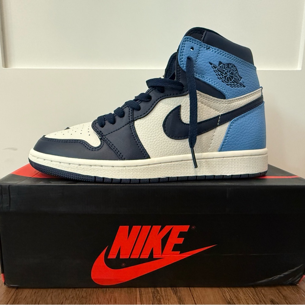 Nike Air Jordan High Blue and White Sneakers